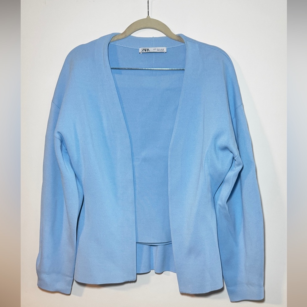 Zara Light Blue Cardigan and Skirt Set